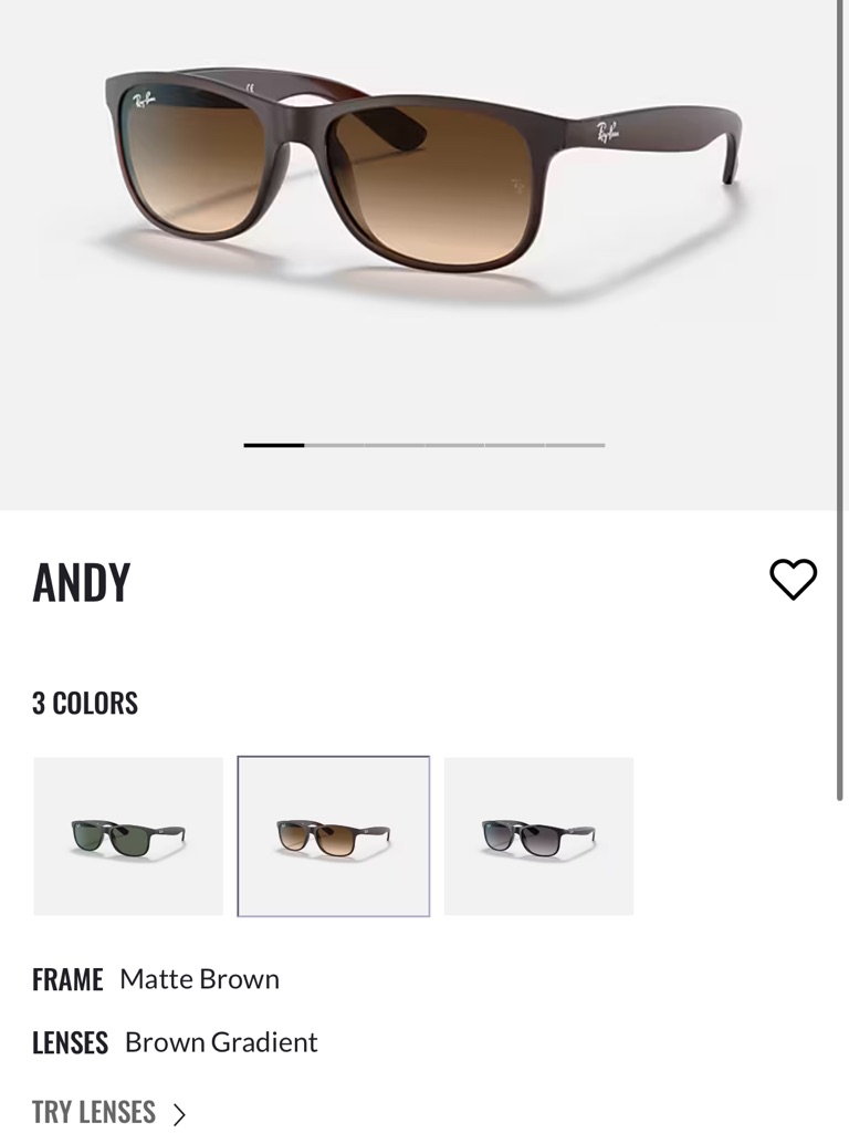 Ray Ban Andy Sunglasses & Case